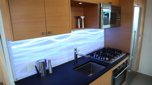 West House | The West House kitchen backplash is an ALIS display.
